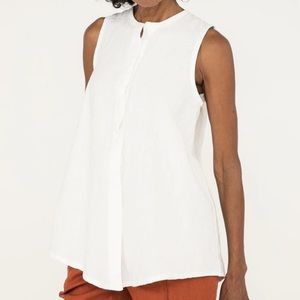 ES Sleeveless Kara Top in Ivory Midweight Linen (prototype)